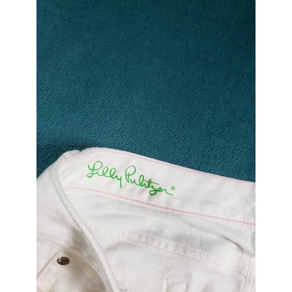 Lilly Pulitzer Jeans Size 12 Womens White Denim Pants Ladies Main Line Straight - Picture 4 of 15